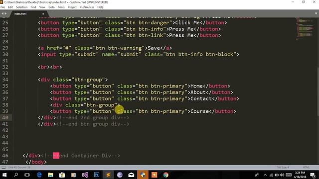 Button Groups in BootStrap 4 || Rana Tutorials смотреть онлайн