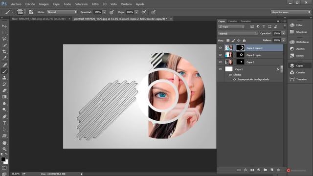 Photoshop 261 Composicion geométrica con recortes смотреть онлайн