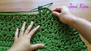 Овальный ковер крючком из шнура 7 ряд