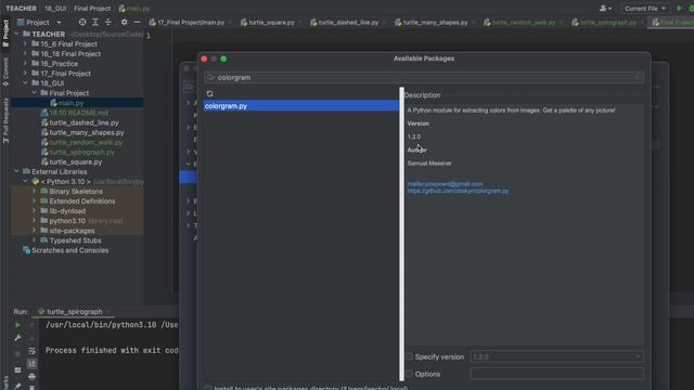 Installing colorgram package into pyCharm смотреть онлайн