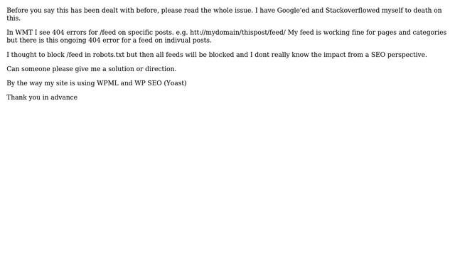 Wordpress: Feed 404 Errors смотреть онлайн
