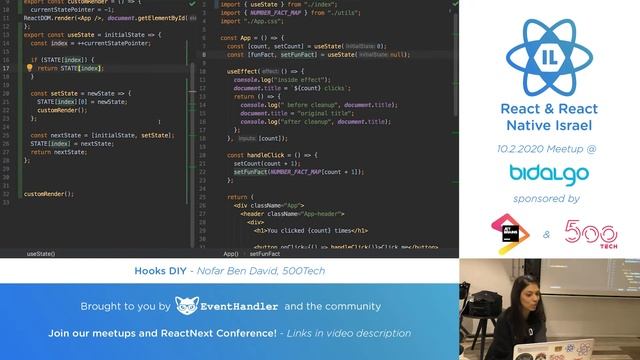 Hooks DIY - Nofar Ben David | React-IL Meetup | 10.2.20 смотреть онлайн
