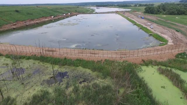 аэросъемка прудов предприятия Калужская форель смотреть онлайн