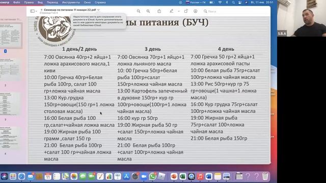 Составление программы питания от Александра Барбашина