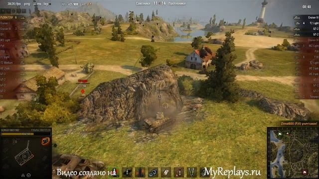 WOT: Рудники - PzKpfw 38H735 (f) - 10 фрагов - смотреть онлайн