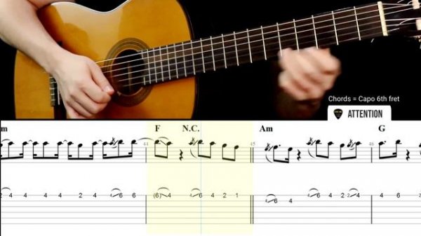 ATTENTION (Charlie Puth) Guitar Tabs Tutorial | Cover