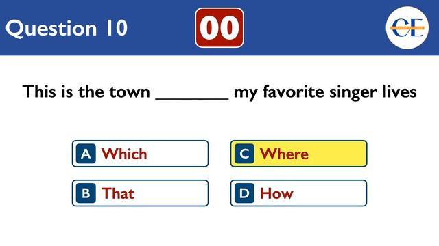 Relative Clauses Vs Relative Adverbs | 20 English Grammar Quiz | Grammar Test | Level Beginner
