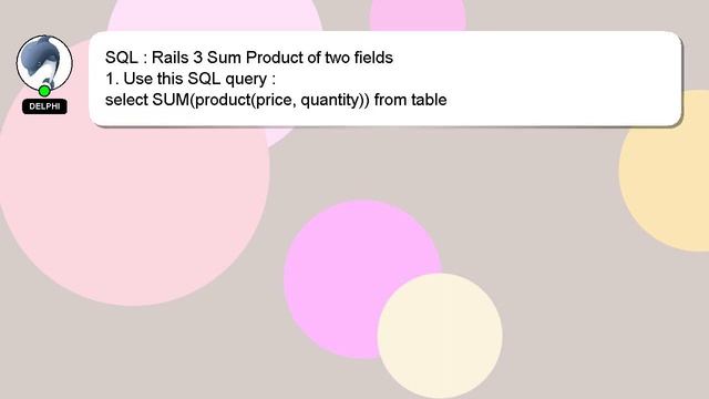 SQL : Rails 3 Sum Product of two fields смотреть онлайн