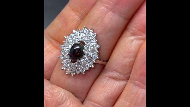 Серьги, кольцо, кулон с опалом серебряные. смотреть онлайн