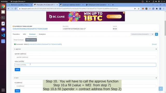 Pancakeswap Remove Liquidity Confirm; This Transaction Would Fail