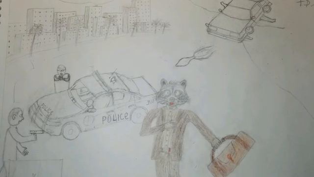 Рисунок ГТА 5 Онлайн (Енот убегает от полиции) смотреть онлайн