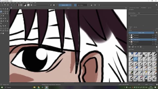 Drawing anime - Speed art - Time-lapse - Krita смотреть онлайн