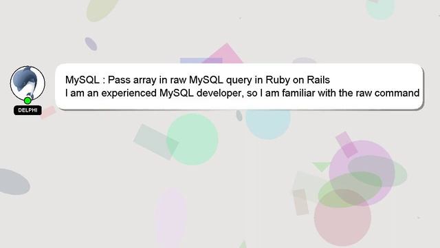 MySQL : Pass array in raw MySQL query in Ruby on Rails смотреть онлайн