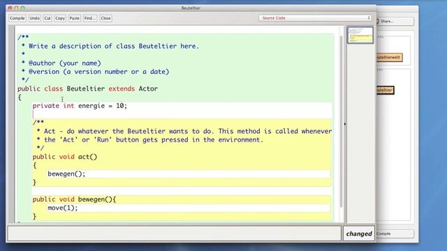 Greenfoot Java Tutorial 2 - Beuteltiere mit eigener Energie - Full HD смотреть онлайн