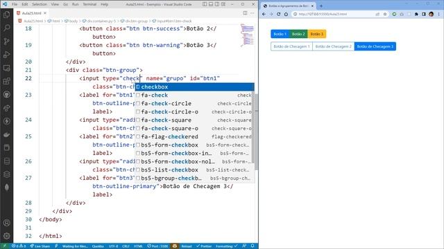 Curso de Bootstrap 5 :: Aula 25 :: Agrupamento de Botões e Menus Flutuantes смотреть онлайн