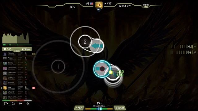 8.6⭐ ciru | Rings of Saturn - Senseless Massacre [Broly's Extra] +HR 95.71% (#1 614pp 2❌) - osu! смотреть онлайн