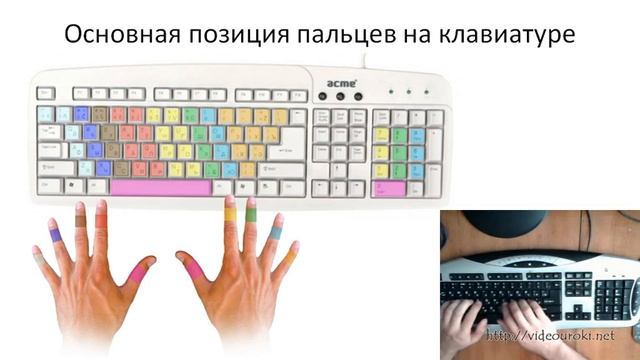Основная позиция пальцев на клавиатуре смотреть онлайн