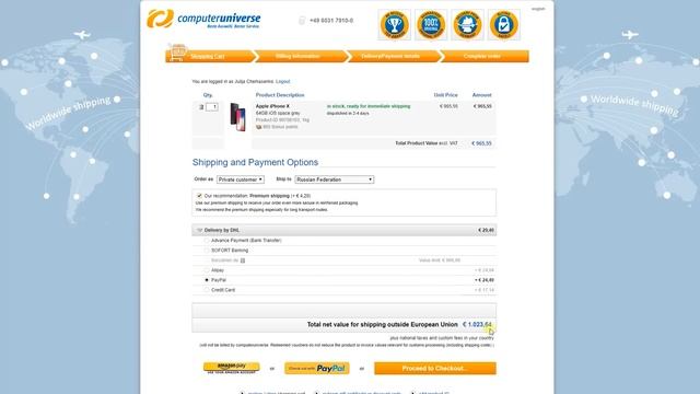 ДЕШЕВЫЙ iPhone X ИЗ ГЕРМАНИИ??! Пример РЕАЛЬНОЙ покупки на сайте Computeruniverse.net! смотреть онлайн