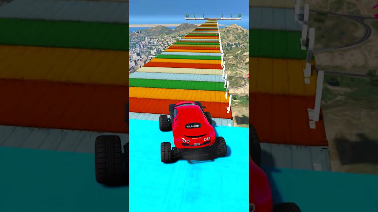 КАК ДАЛЕКО ПО ДЫРЯВЫМ БЛОКАМ ПРОЕДЕТ ЧИТ ТАЧКА? СМОТРИ НЕ УПАДИ В ГТА 5! #shorts смотреть онлайн