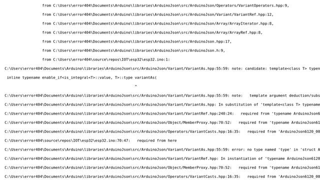 Arduino: Can't Compile .ino using ArduinoJson Library смотреть онлайн