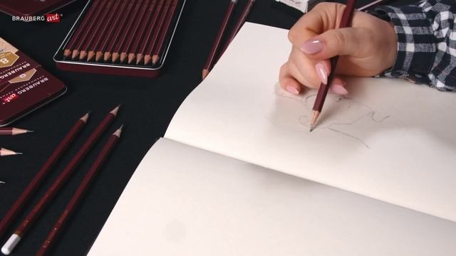 Чернографитные карандаши BRAUBERG ART смотреть онлайн