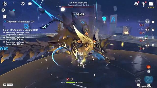 Hu Tao x 2 Geo Vaporize | Genshin Impact 2.5 Spiral Abyss Floor 12 смотреть онлайн