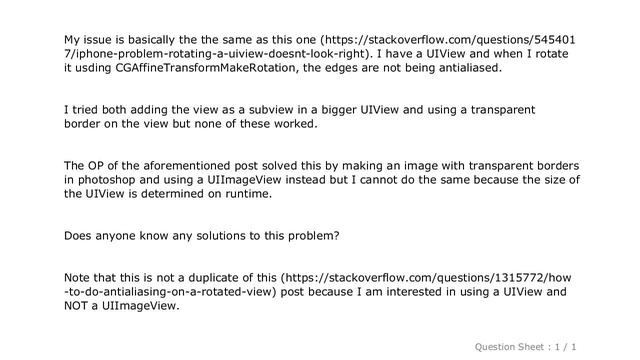 iOS : How to do antialiasing on a rotated UIView (NOT UIImageView) смотреть онлайн
