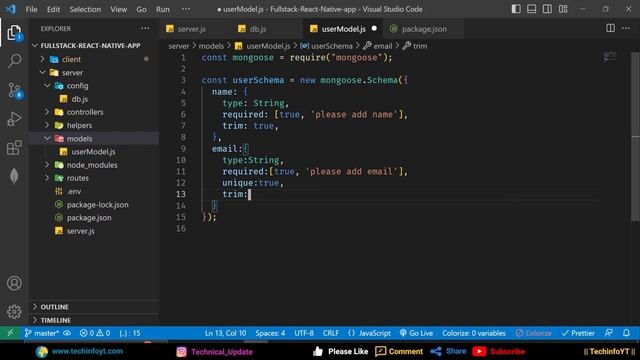 User Schema Mongodb | Building a Fullstack React Native Application | React Native Project смотреть онлайн