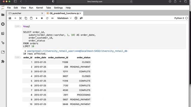 Mastering SQL - Postgresql - Pre-defined Functions - Extracting Data - substr and split_part смотреть онлайн