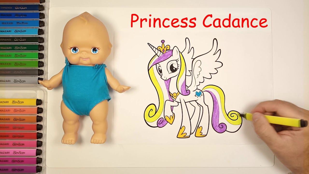 My Little Pony Coloring Book Page Princess Cadance MLP смотреть онлайн