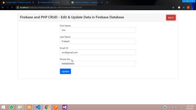 Firebase and PHP - CRUD Part 5: How to Edit and Update data in Firebase Database in PHP - Hindi смотреть онлайн