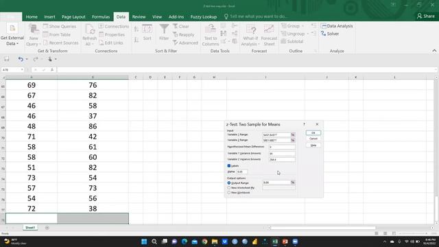 Z Test Two Sample Using Excel(Ztest)(excel)(two sample test)(confidence interval) смотреть онлайн