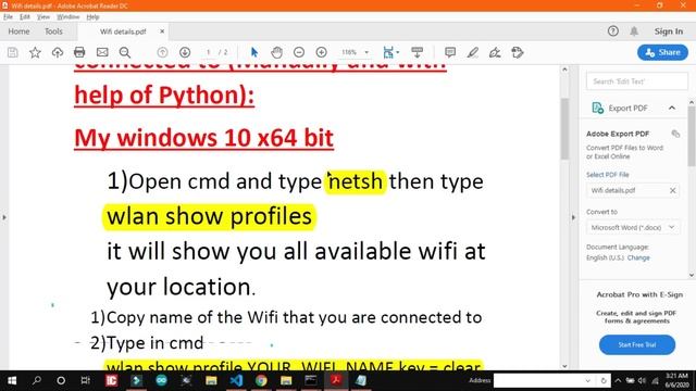 Find my connected Wifi's Password with Python Module | 6 June Project смотреть онлайн