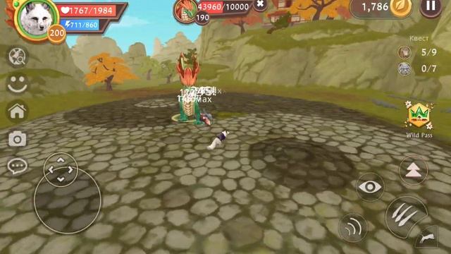 #WildCraft - Побеждаю китайского дракона на лисах! в Вайлд Крафт  (#оле7 #doohrysi)