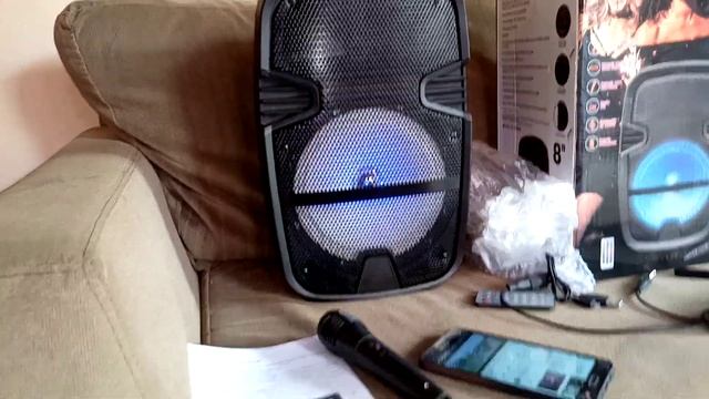 W-6008 Bluetooth Baffle. 8'' Sub woofer Hi-Fi Sounds. With Karaoke Mic смотреть онлайн
