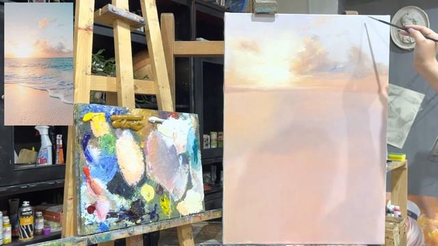 Видеоурок Анны Мараткановой "Нежное море" / Живопись маслом для начинающих / Научиться рисовать мор смотреть онлайн