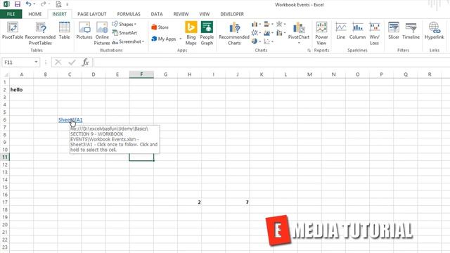 Microsoft Excel Visual Basic for Aplications VBA Tutorial 18 Follow Hyperlink ✓ E Media TUTOR смотреть онлайн