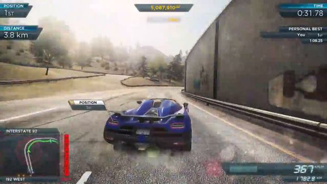 Trailblazer Koenigsegg agera Nfs most wanted gameplay 450 km/hr speed смотреть онлайн