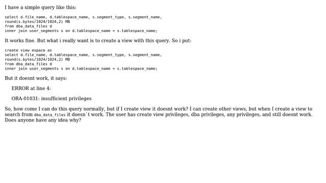 Cannot create view in oracle 12c смотреть онлайн