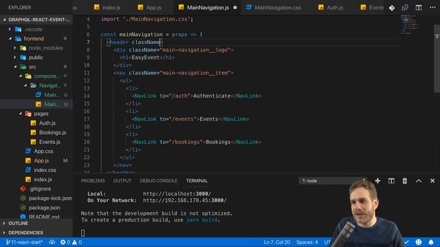 #12 Adding a Navbar | Build a Complete App with GraphQL, Node.js, MongoDB and React.js смотреть онлайн