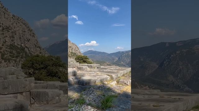 The view from the Oracle of Delphi ruins, Greece смотреть онлайн