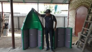 Необычная лодка из бочек с самоотливом. Готовлюсь чистить завалы на реке.