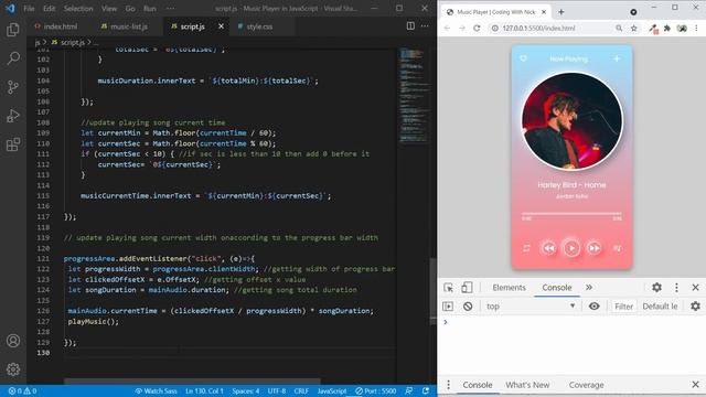 Create A Music Player Using HTML CSS JS | Javascript Music Player | PART -2 | Coding With Nick смотреть онлайн