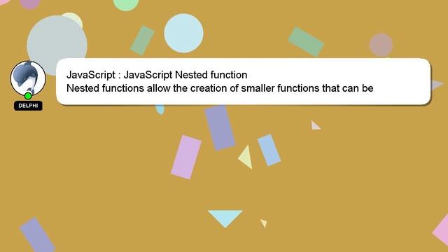 JavaScript : JavaScript Nested function смотреть онлайн
