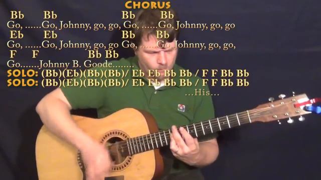 Johnny B. Goode (Chuck Berry) Guitar Lesson Chord Chart in Bb with Chords/Lyrics смотреть онлайн