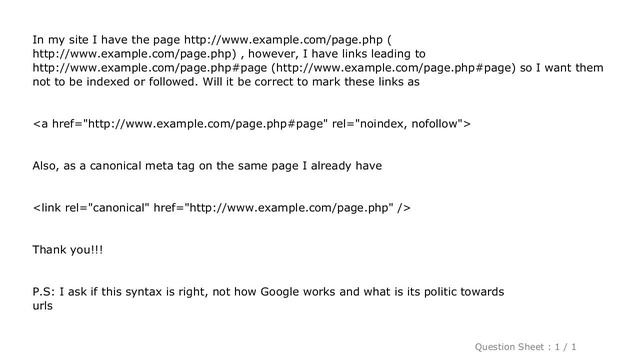 HTML : Is a href="example.com/page.php#page" rel="noindex, nofollow" correct? смотреть онлайн