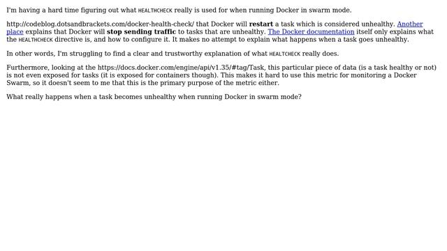 DevOps & SysAdmins: What is HEALTHCHECK really used for when running Docker in swarm mode? смотреть онлайн