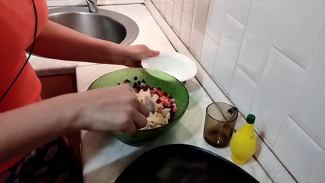 Винегрет с шампиньонами. Витаминный заряд для зимы.