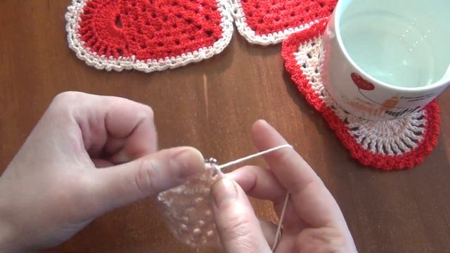 СЕРДЦЕ вязанный крючком, подставка под чашки! смотреть онлайн