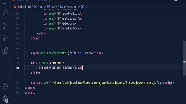Animated Sidebar Navigation HTML CSS & JS смотреть онлайн